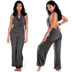 Aria Lattner ARIA JUMPSUIT (CUFFED) gray size medium yoga athleisure